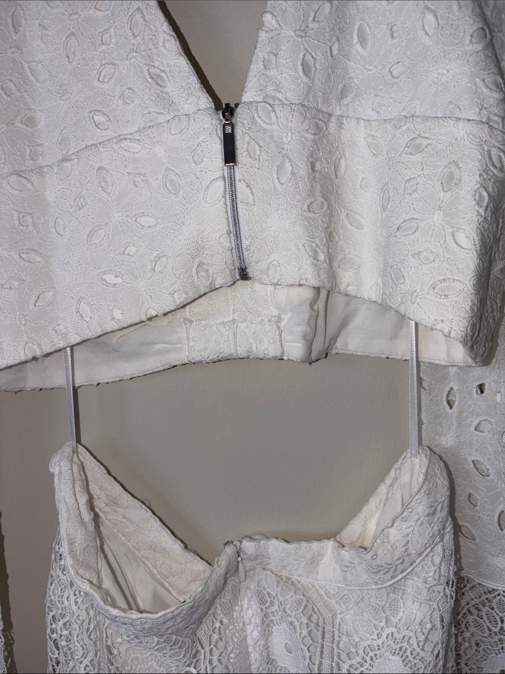 Gianni Bini White Eyelet Cutout V-Neck Maxi Dress - Picture 7 of 8